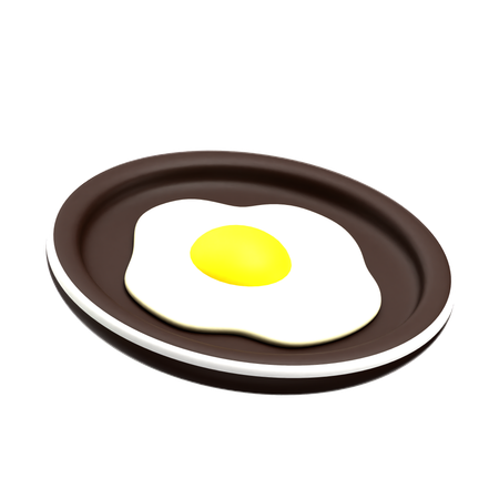 Oeuf frit  3D Icon