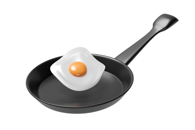 Oeuf frit  3D Icon