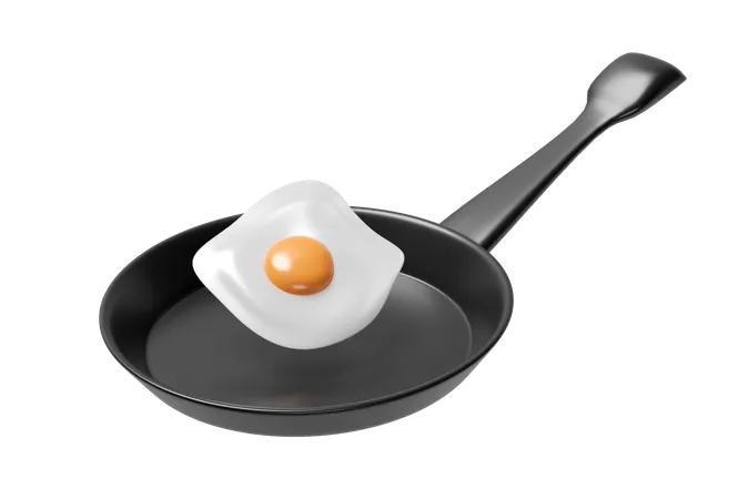 Oeuf frit  3D Icon