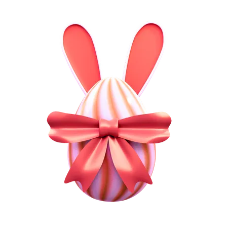 Oeuf de lapin de Pâques avec ruban  3D Icon