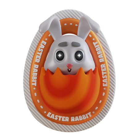 Oeuf de Pâques de lapin  3D Sticker