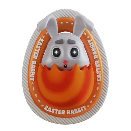 Oeuf de Pâques de lapin  3D Sticker