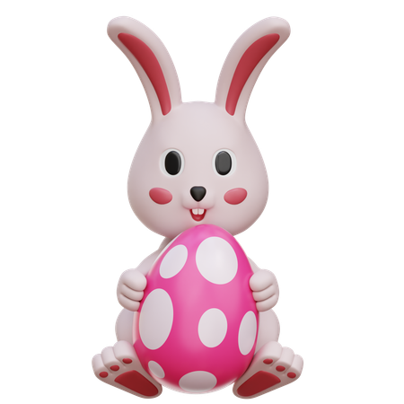 Lapin aux œufs de Pâques  3D Icon