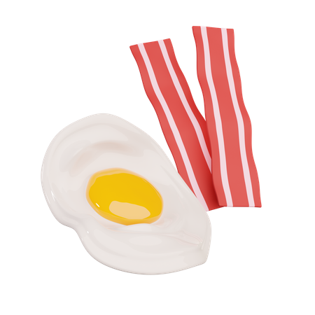 Oeuf et bacon  3D Illustration