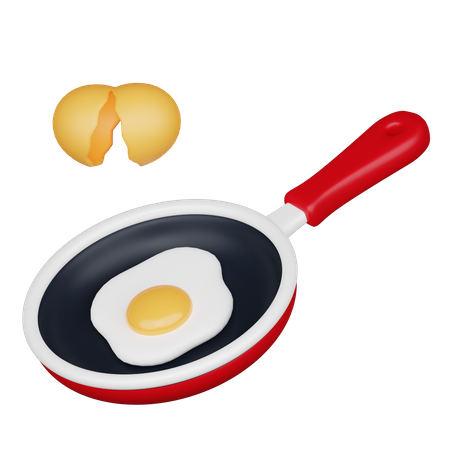 Friture aux œufs  3D Icon