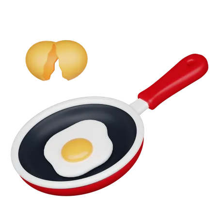 Friture aux œufs  3D Icon
