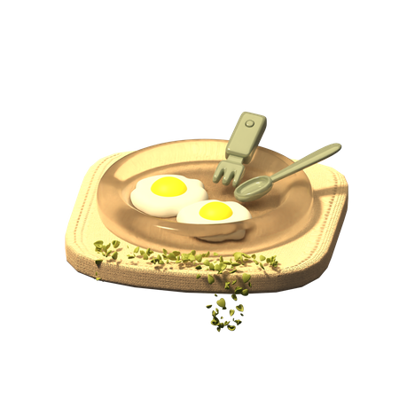 Oeuf sur assiette  3D Icon