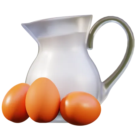 Oeufs et lait  3D Icon