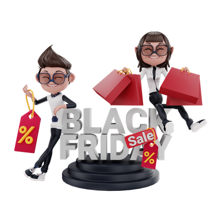Oferta de sexta-feira negra  3D Illustration