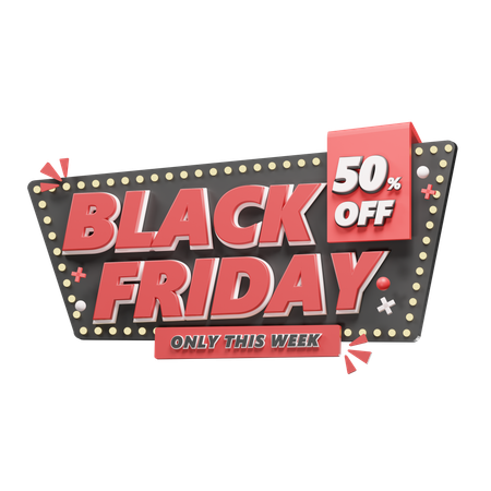 Oferta de viernes negro  3D Icon