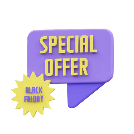 Oferta especial de sexta-feira negra  3D Icon