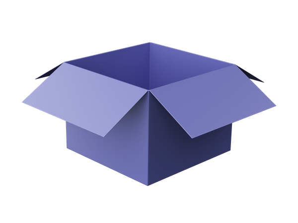 Offene Box  3D Illustration