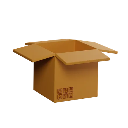 Offene Box  3D Illustration