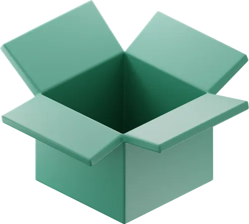 Offene Box  3D Illustration