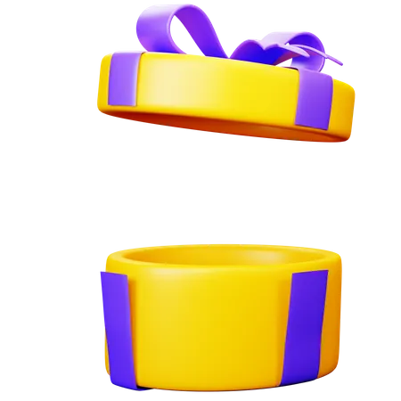 Offene Geschenkbox oval  3D Icon