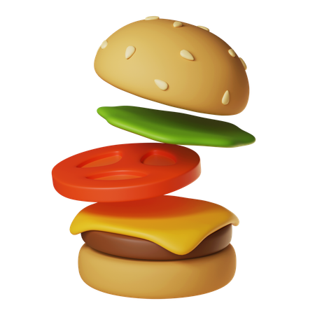 Offener Burger  3D Icon