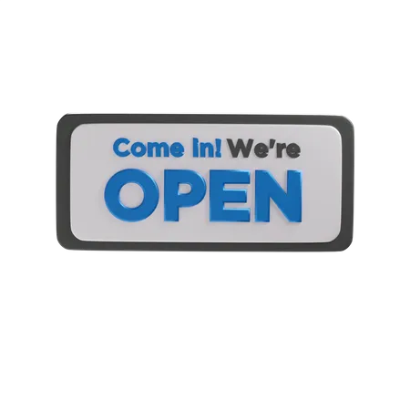 Schild „Geöffnet“  3D Illustration