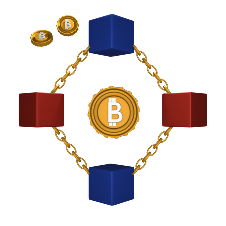 Öffentliche Blockchain  3D Icon