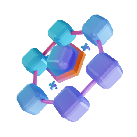 Öffentliche Blockchain  3D Illustration