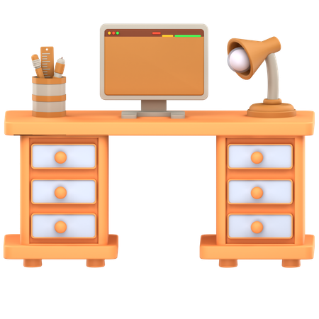 Office desk  3D Icon