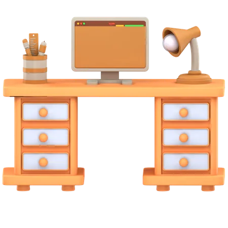 Office desk  3D Icon