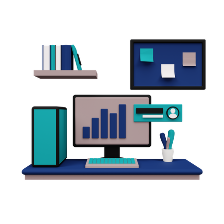 Office desk  3D Icon