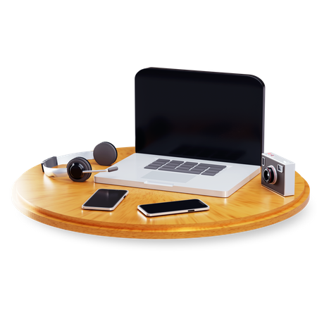 Office desk  3D Illustration