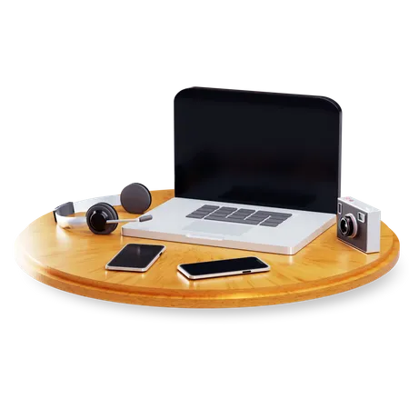 Office desk  3D Illustration