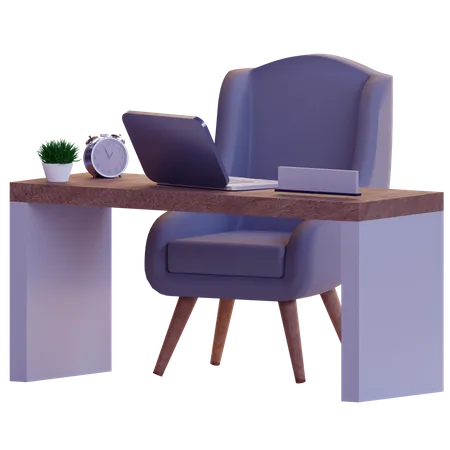 Office Desk  3D Illustration