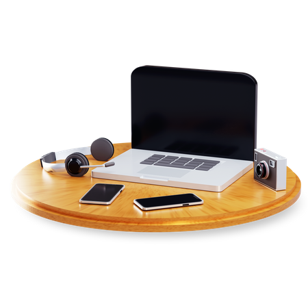 Office desk 3D Illustration