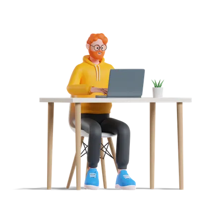 Office Employee  3D Illustration