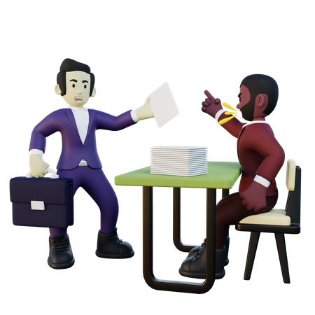 Office Employee Want to Resign  3D Illustration