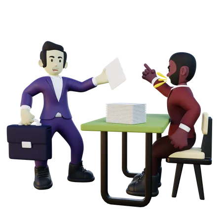 3 D Illustration Of Office Employee Want A Resign 3D Illustration