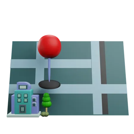 Office Location Pin  3D Icon