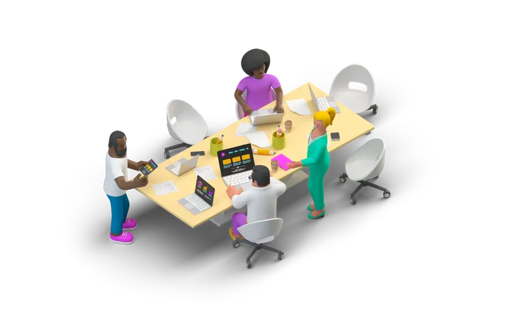 Office Meeting  3D Illustration