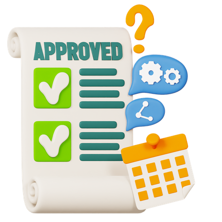 Office Paperwork Approval  3D Icon