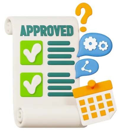 Office Paperwork Approval  3D Icon