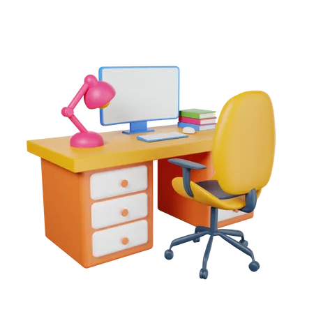 Office Table  3D Illustration