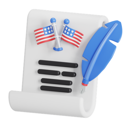 Offizielles Amerika-Dokument  3D Icon