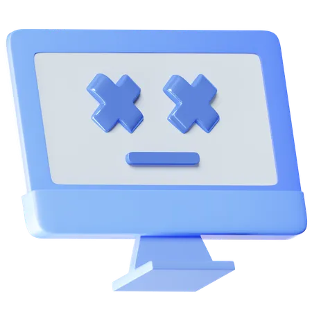 An Icon Representing Offline Or Inactive Mode Depicting A Character Offline On A Monitor Screen 3D Icon