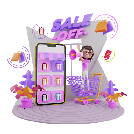 Offre de vente en ligne  3D Illustration