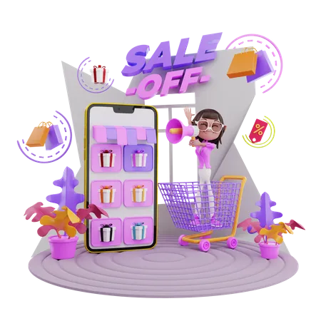 Offre de vente en ligne  3D Illustration