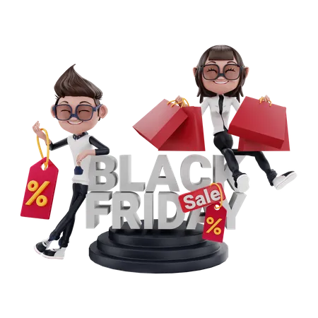 Offre du vendredi noir  3D Illustration