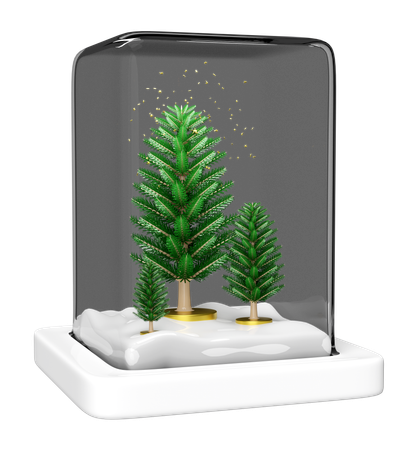 Donner un dôme en verre de Noël comme cadeau de Noël  3D Illustration