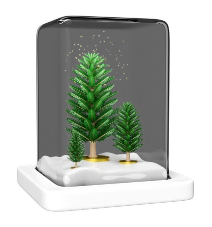 Donner un dôme en verre de Noël comme cadeau de Noël  3D Illustration