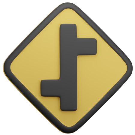 Offset Road Junction Left And Right  3D Icon