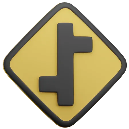 Offset Road Junction Left And Right  3D Icon