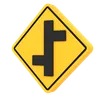 Offset Road Junction Left and Right Sign