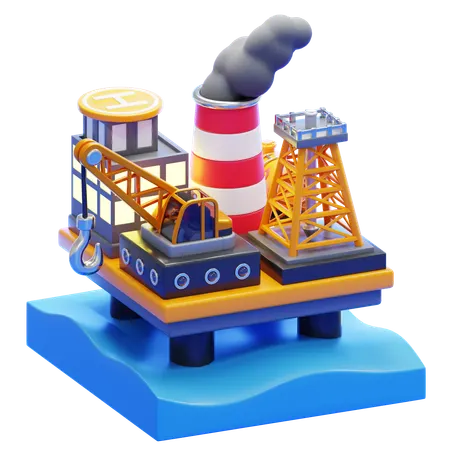 オフショアプラットフォーム  3D Icon