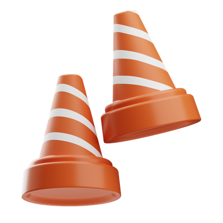 Oficina de conos de tráfico  3D Icon